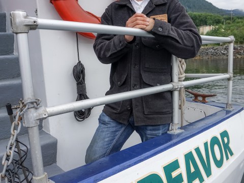 Captain posing for photo