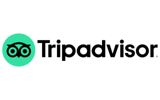 Tripadvisor logo with an owl in a green circle and text in black.